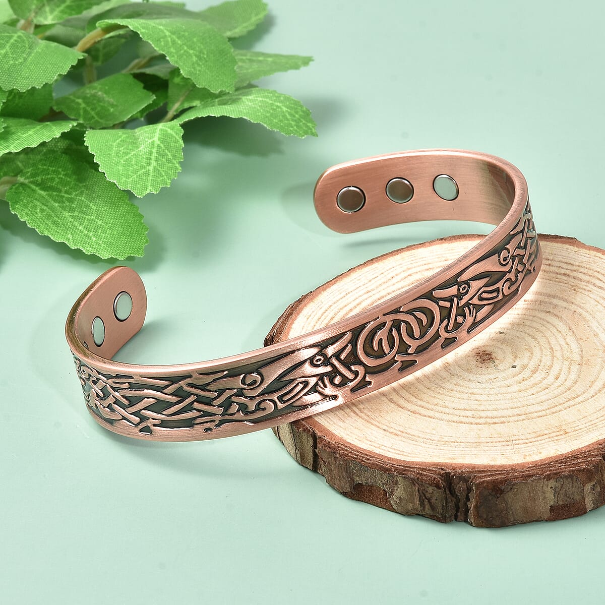 Celtic Pattern Cuff Bracelet in Rosetone (7.50 In) image number 1