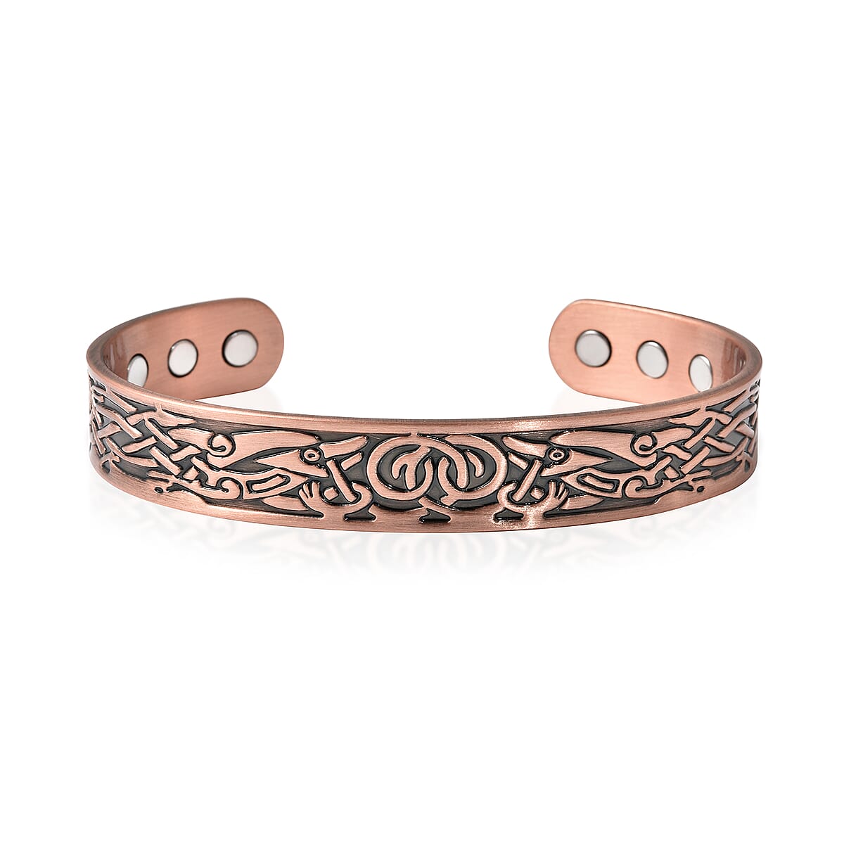 Celtic Pattern Cuff Bracelet in Rosetone (7.50 In) image number 3