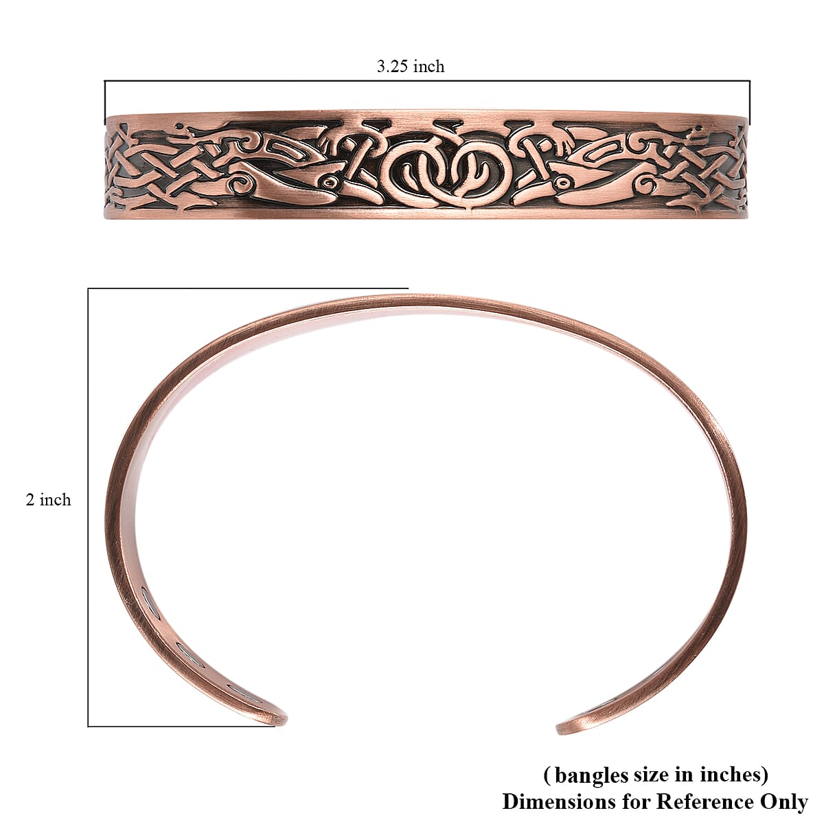 Celtic Pattern Cuff Bracelet in Rosetone (7.50 In) image number 6