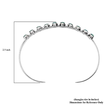 Santa Fe Style Turquoise Cuff Bracelet in Sterling Silver (6.50 In) 15.80 Grams 25.00 ctw