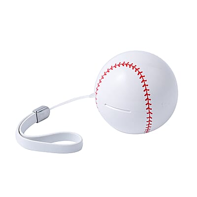 White and Red Bluetooth Wireless Baseball Shape Earbuds with Charging Box
