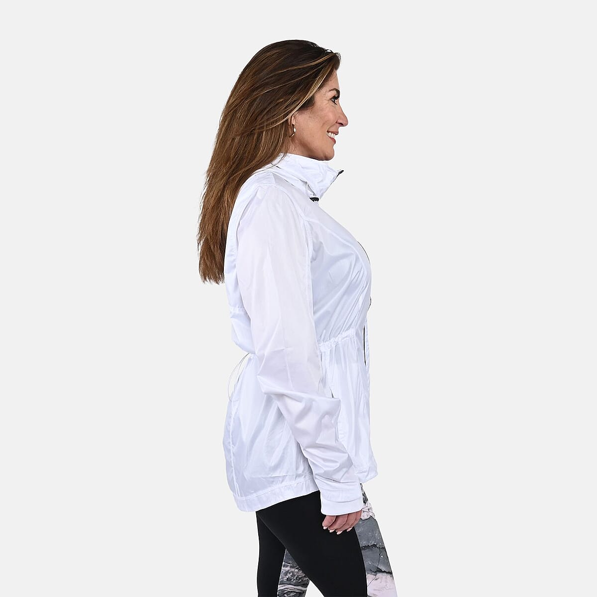 LAYER 8 White Windbreaker with Black Zipper image number 2