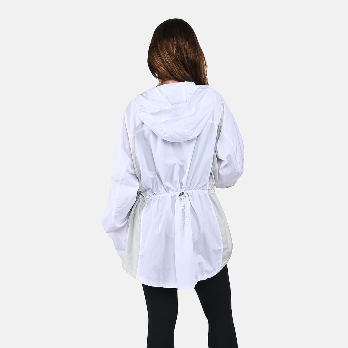 LAYER 8 White Windbreaker with Black Zipper image number 1