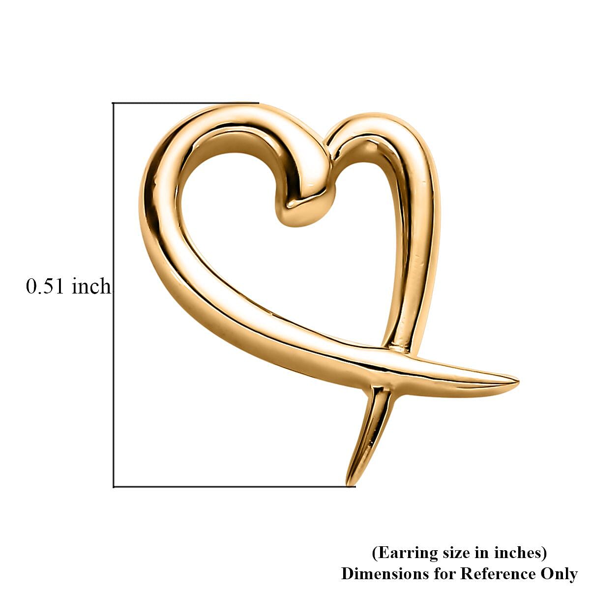 Heart Earrings, Vermeil YG Over Sterling Silver Earrings, Silver Heart Studs, X Earrings 2 Grams image number 4