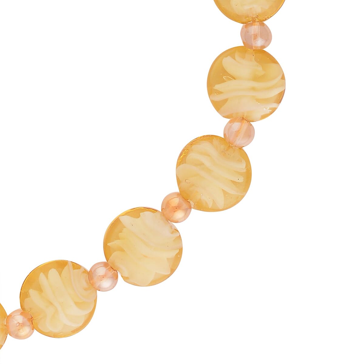 Champagne Glass Beaded Necklace 20-22 Inches in Silvertone image number 2