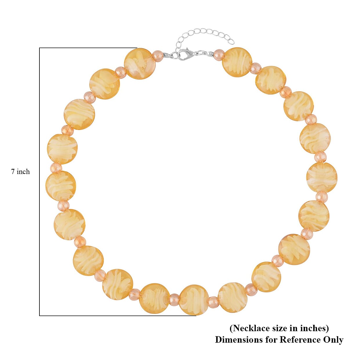 Champagne Glass Beaded Necklace 20-22 Inches in Silvertone image number 4