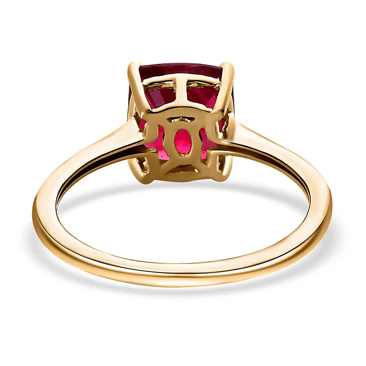 Luxoro Premium Niassa Ruby Solitaire Ring, 10K Yellow Gold Ring, Ruby Ring, Wedding Ring, Rings For Her 3.60 ctw (Size 9) image number 5