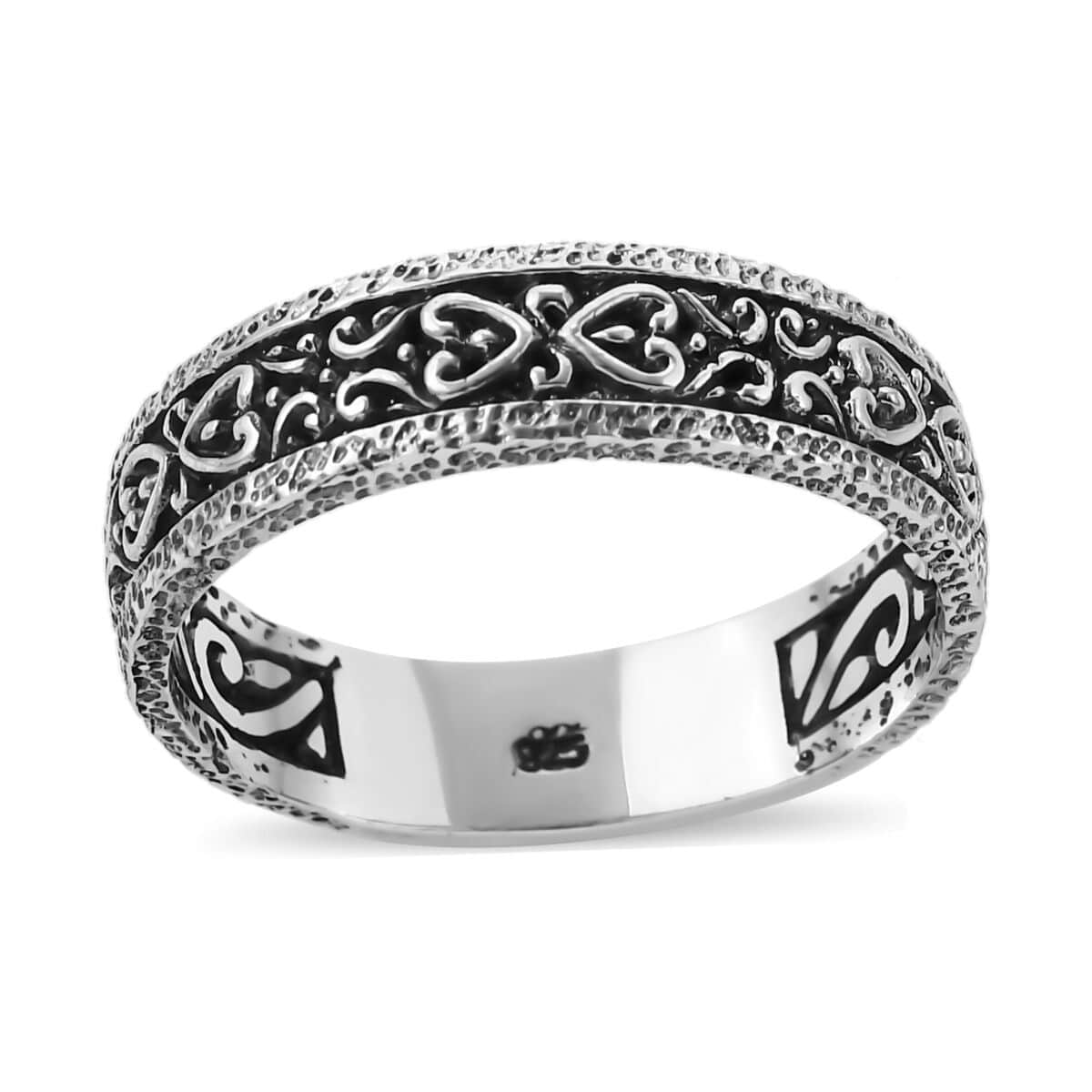 Bali Legacy Sterling Silver Filigree Band Ring (Size 7.0) 4.50 Grams image number 0