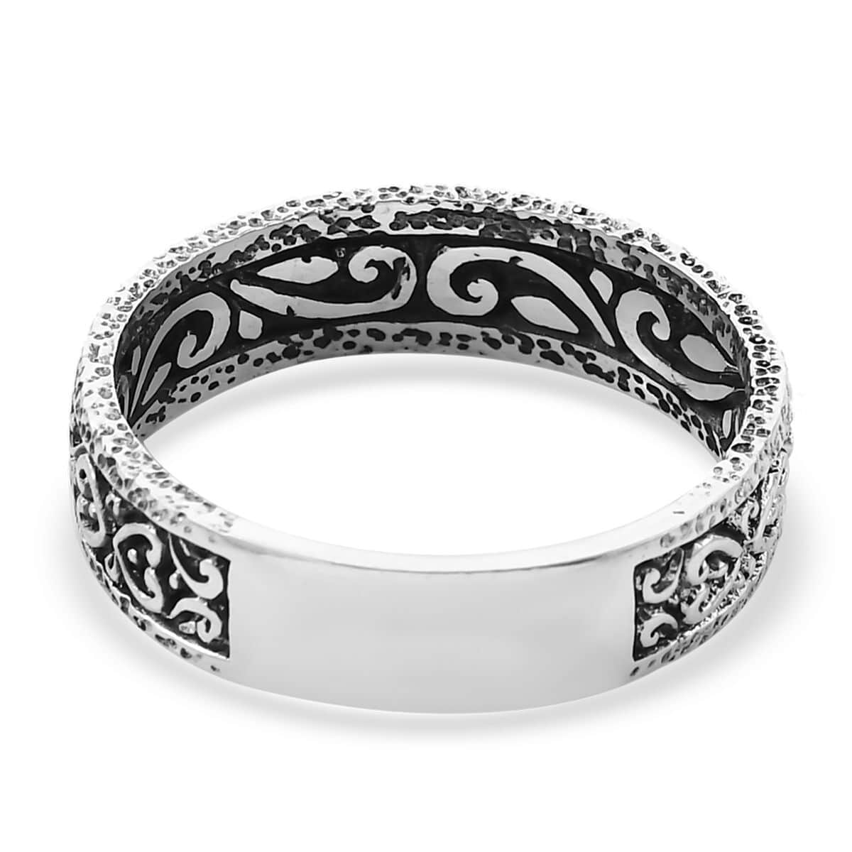 Bali Legacy Sterling Silver Filigree Band Ring (Size 7.0) 4.50 Grams image number 4