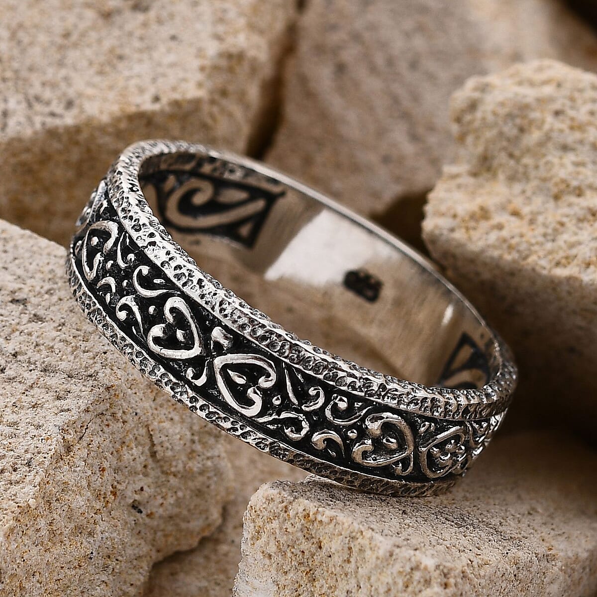 Bali Legacy Sterling Silver Filigree Band Ring (Size 9.0) 4.50 Grams image number 1