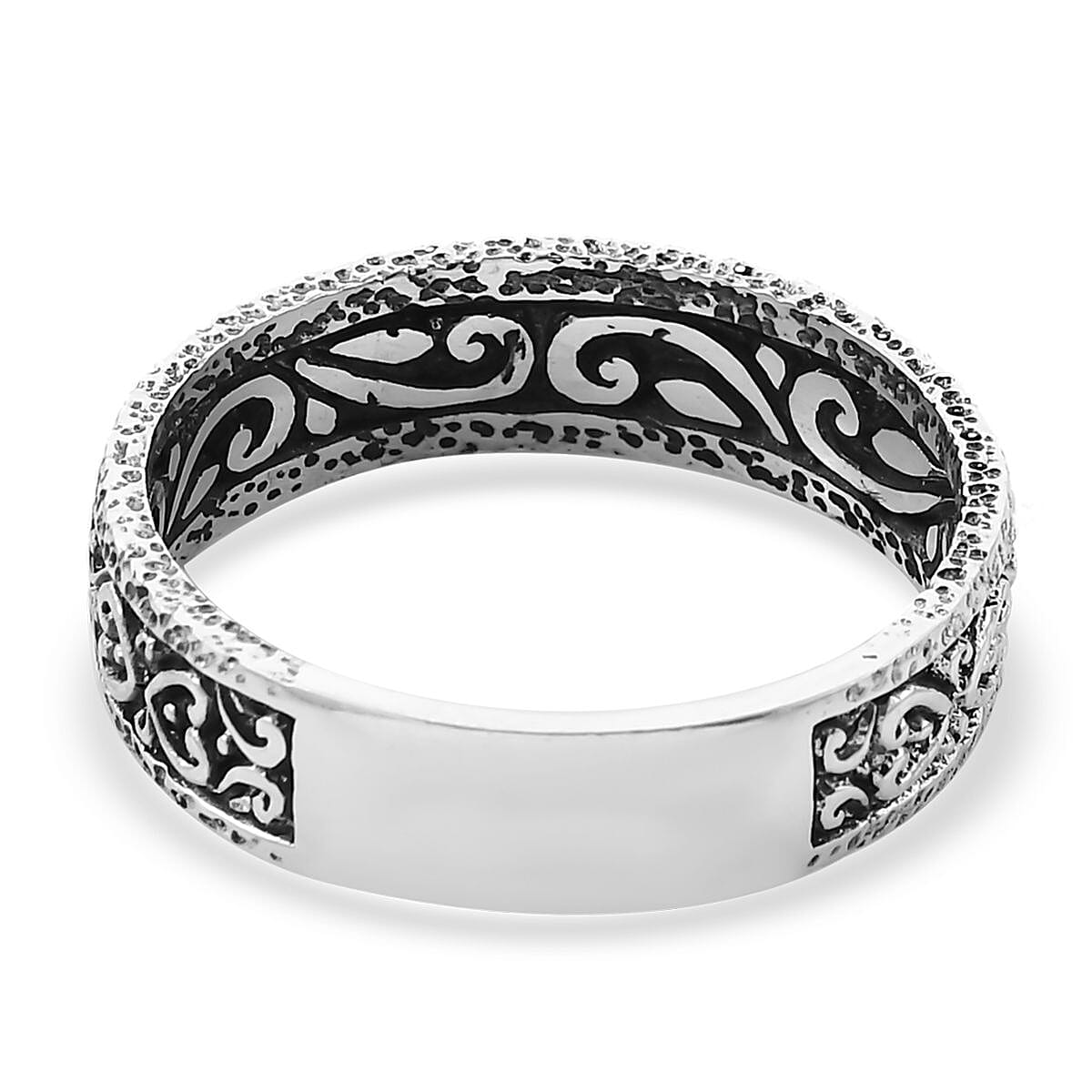 Bali Legacy Sterling Silver Filigree Band Ring (Size 9.0) 4.50 Grams image number 4