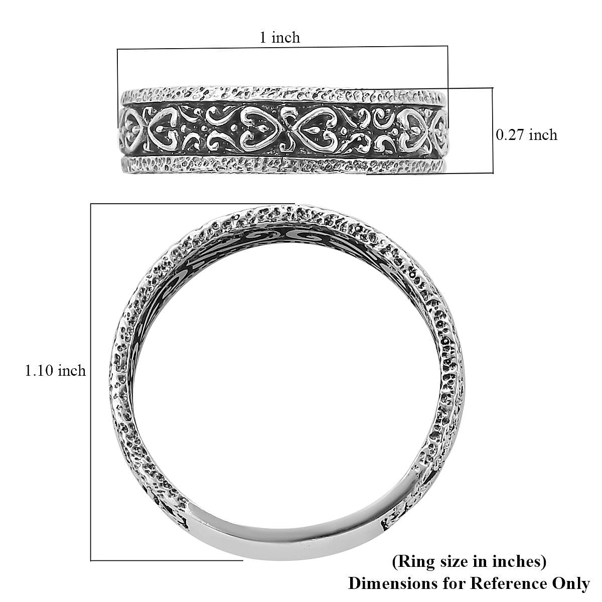 Bali Legacy Sterling Silver Filigree Band Ring (Size 9.0) 4.50 Grams image number 5