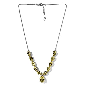 Ouro Verde Quartz 35.65 ctw Necklace in Platinum Over Sterling Silver 18-20 Inches