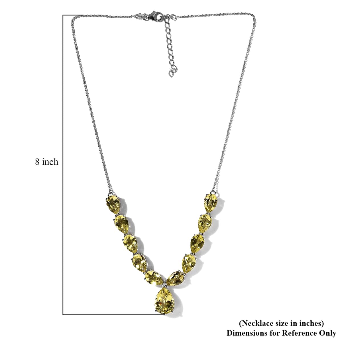 Ouro Verde Quartz Necklace 18-20 Inches in Platinum Over Sterling Silver 35.65 ctw image number 5
