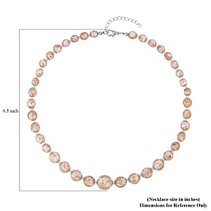 White Glass Beaded Necklace in Silvertone 20-22 Inches