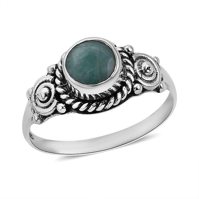 Bali Legacy Socoto Emerald Solitaire Ring in Sterling Silver (Size 10.0) 1.25 ctw