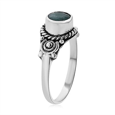 Bali Legacy Socoto Emerald Solitaire Ring in Sterling Silver (Size 10.0) 1.25 ctw