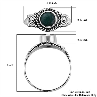 Bali Legacy Socoto Emerald Solitaire Ring in Sterling Silver (Size 10.0) 1.25 ctw