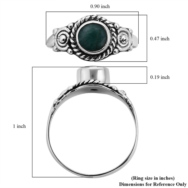 Bali Legacy Socoto Emerald Solitaire Ring in Sterling Silver (Size 10.0) 1.25 ctw