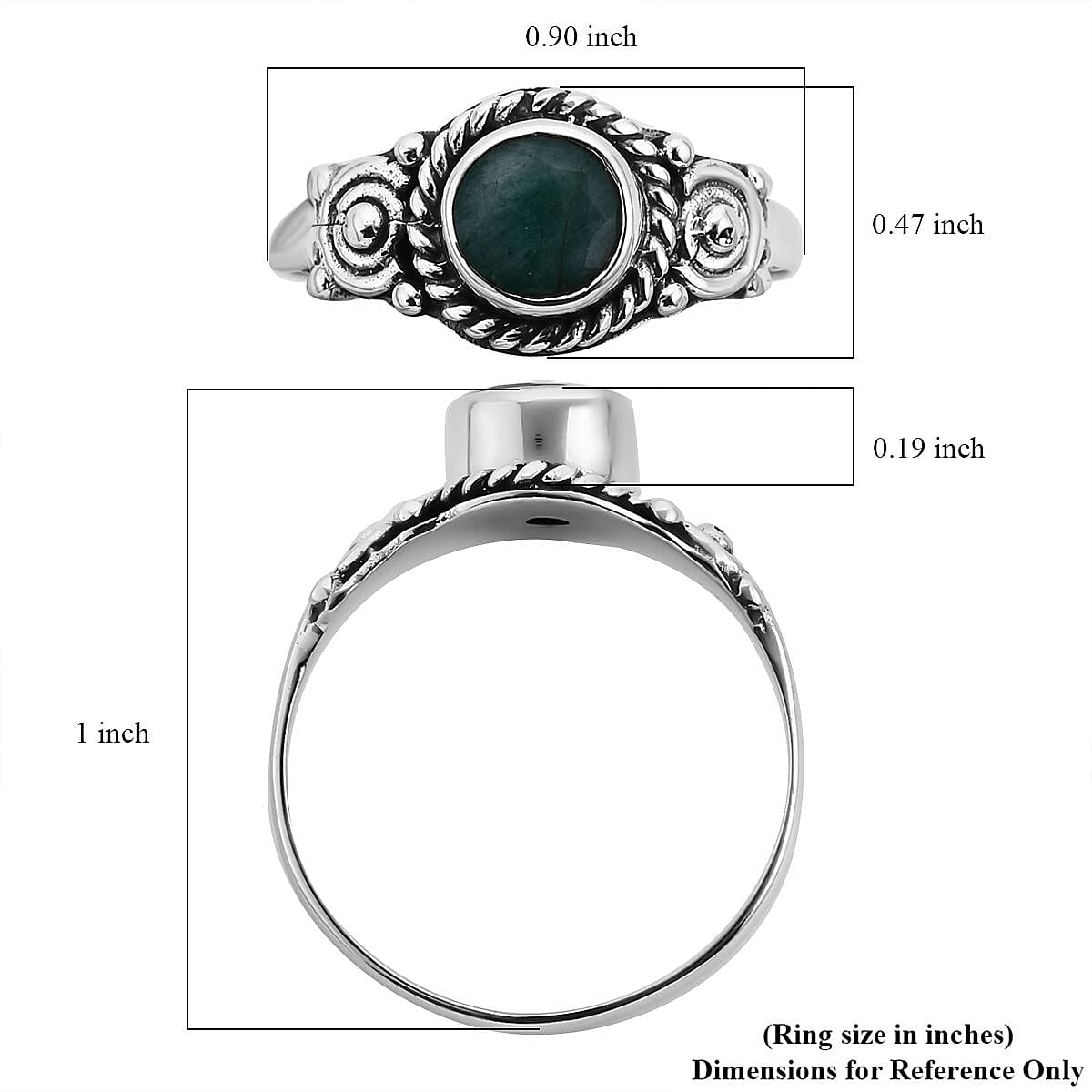 Buy Bali Legacy Socoto Emerald Solitaire Ring in Sterling