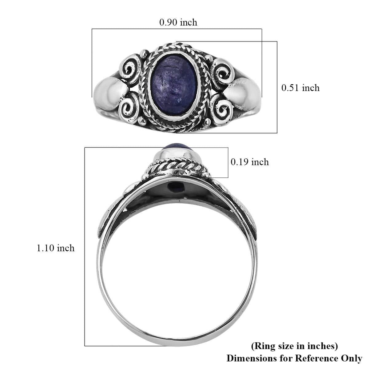 Bali Legacy Tanzanite Solitaire Ring in Sterling Silver (Size 10.0) 1.50 ctw image number 5