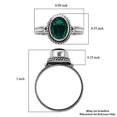 Bali Legacy Emerald Quartz Solitaire Ring in Sterling Silver (Size 10.0) 3.10 ctw