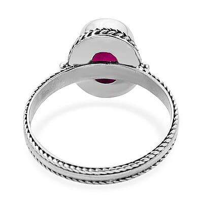 Bali Legacy Rubellite Quartz (Triplet) Ring in Sterling Silver (Size 10.0) 3.00 ctw