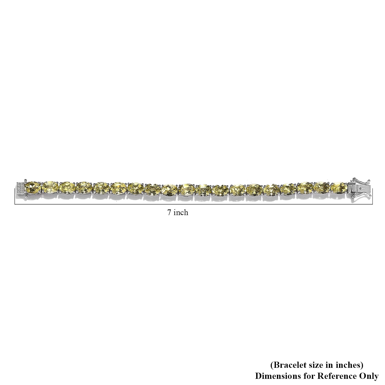 Ouro Verde Quartz Tennis Bracelet in Platinum Over Sterling Silver (6.50 In) 25.90 ctw