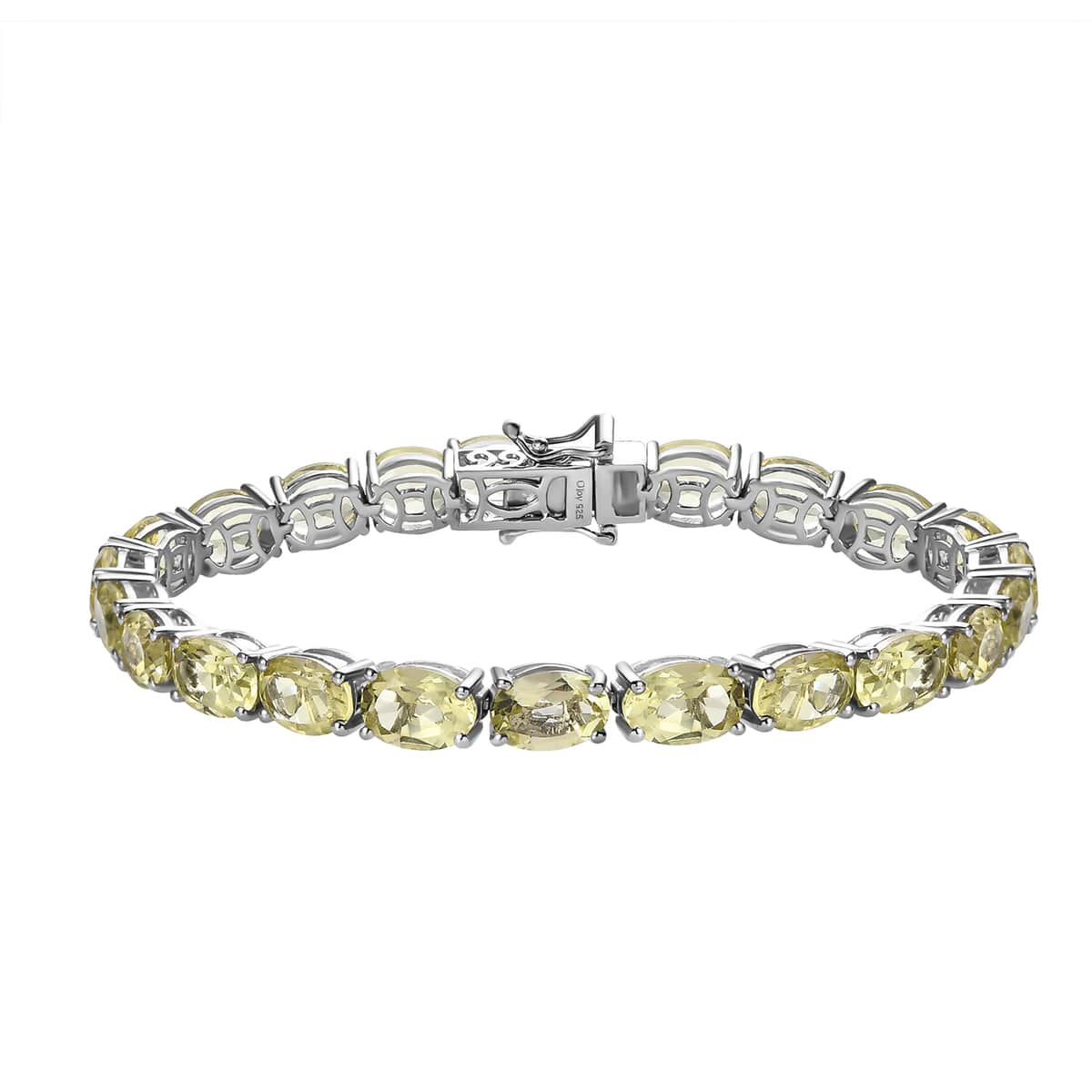 Ouro Verde Quartz Tennis Bracelet in Platinum Over Sterling Silver (7.25 In) 27.25 ctw image number 0