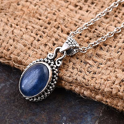 Bali Legacy Himalayan Kyanite Pendant in Sterling Silver 6.50 ctw