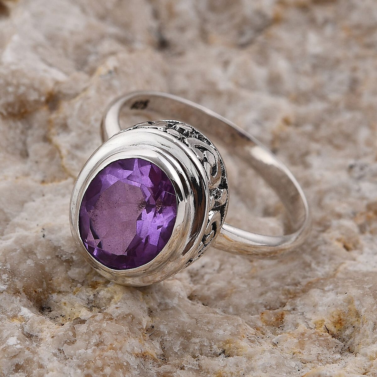 Bali Legacy Kunzite Quartz (Triplet) Ring in Sterling Silver (Size 6.0) 3.00 ctw image number 1