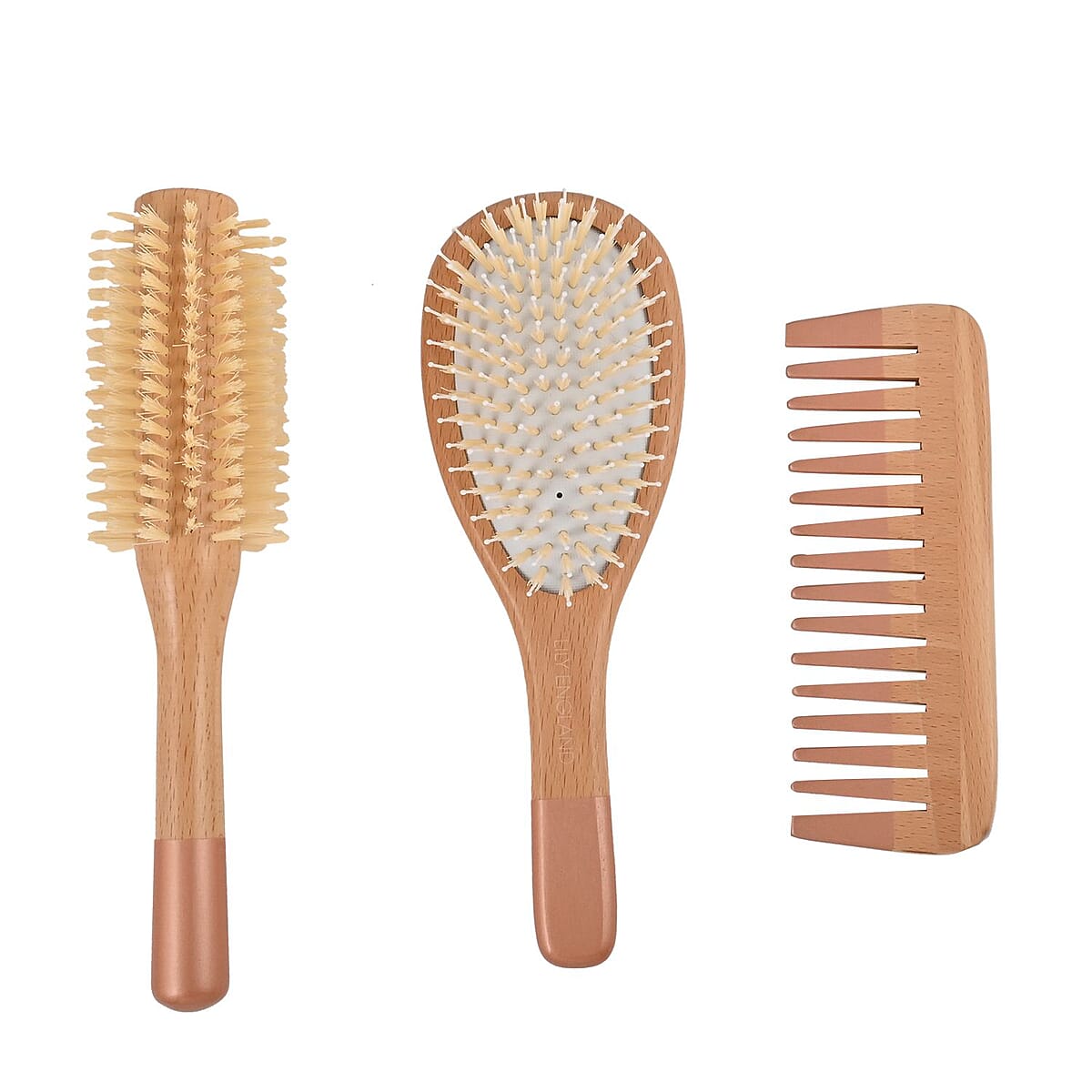Closeout Lily England Wooden Hair Tool Trio Set image number 2
