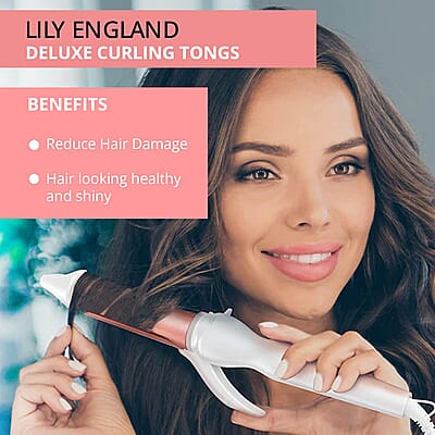 Closeout Lily England Curling Tongs with Ceramic Barrel, Hair Curler, Curling Iron, Hair Rollers, Curling Wand