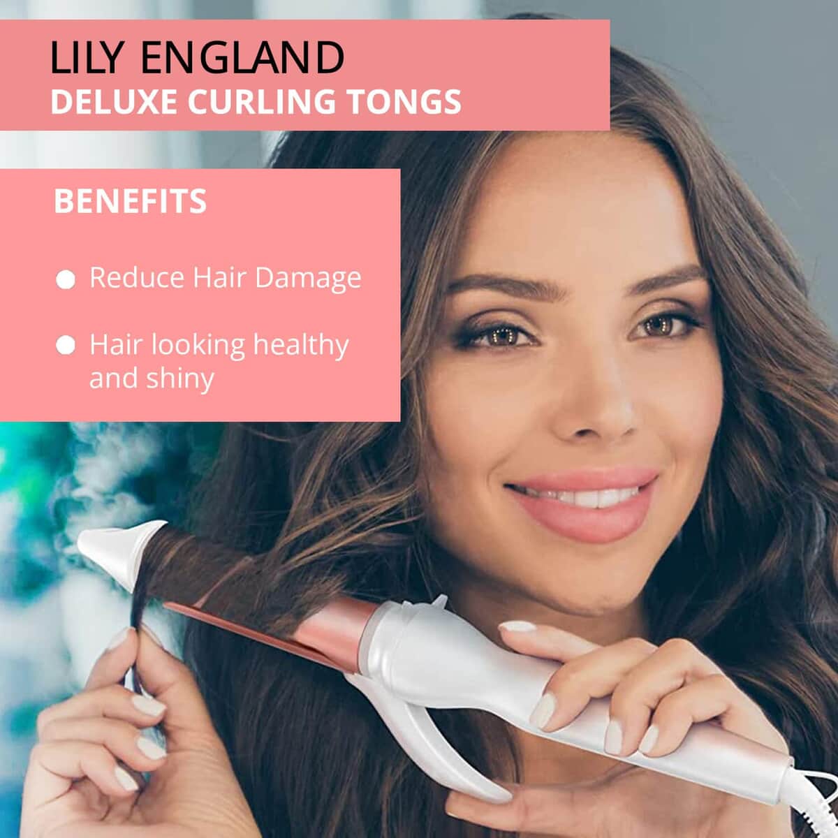 Closeout Lily England Curling Tongs with Ceramic Barrel, Hair Curler, Curling Iron, Hair Rollers, Curling Wand image number 2
