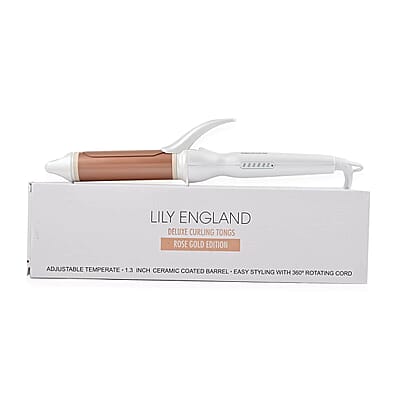 Closeout Lily England Curling Tongs with Ceramic Barrel, Hair Curler, Curling Iron, Hair Rollers, Curling Wand