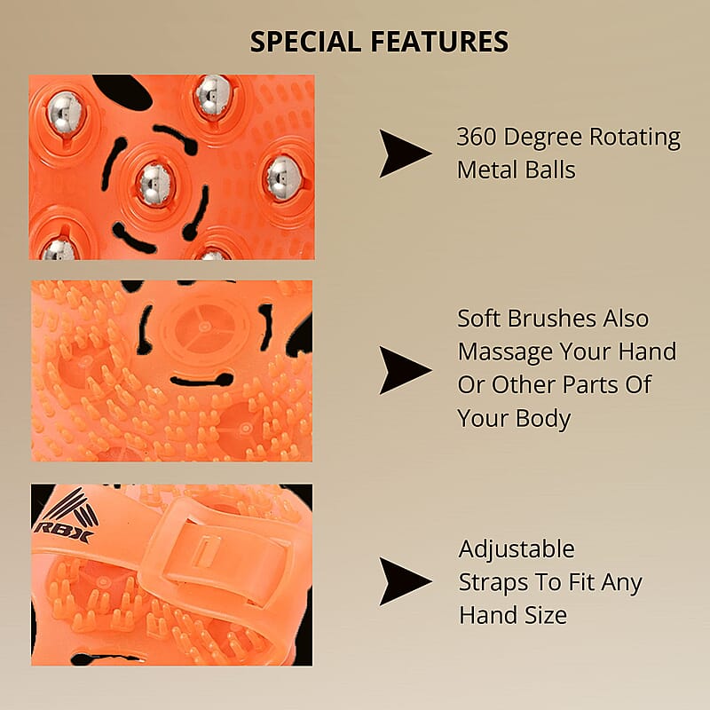 RBX Life Active Massage Glove with Body Oil Set