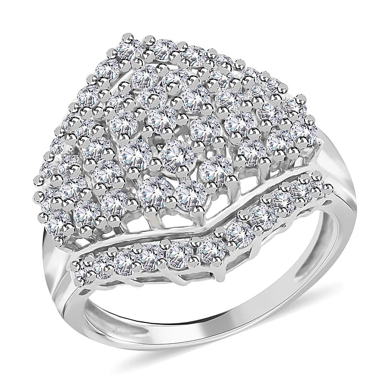 10K White Gold Diamond Ring (Size 7.0) 4.75 Grams 1.50 ctw