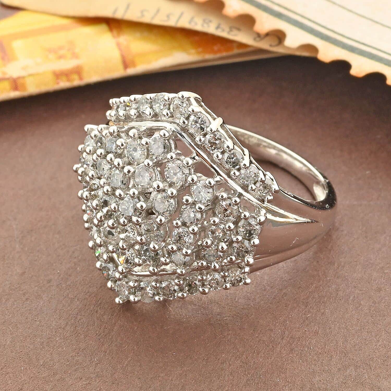 10K White Gold Diamond Ring (Size 7.0) 4.75 Grams 1.50 ctw