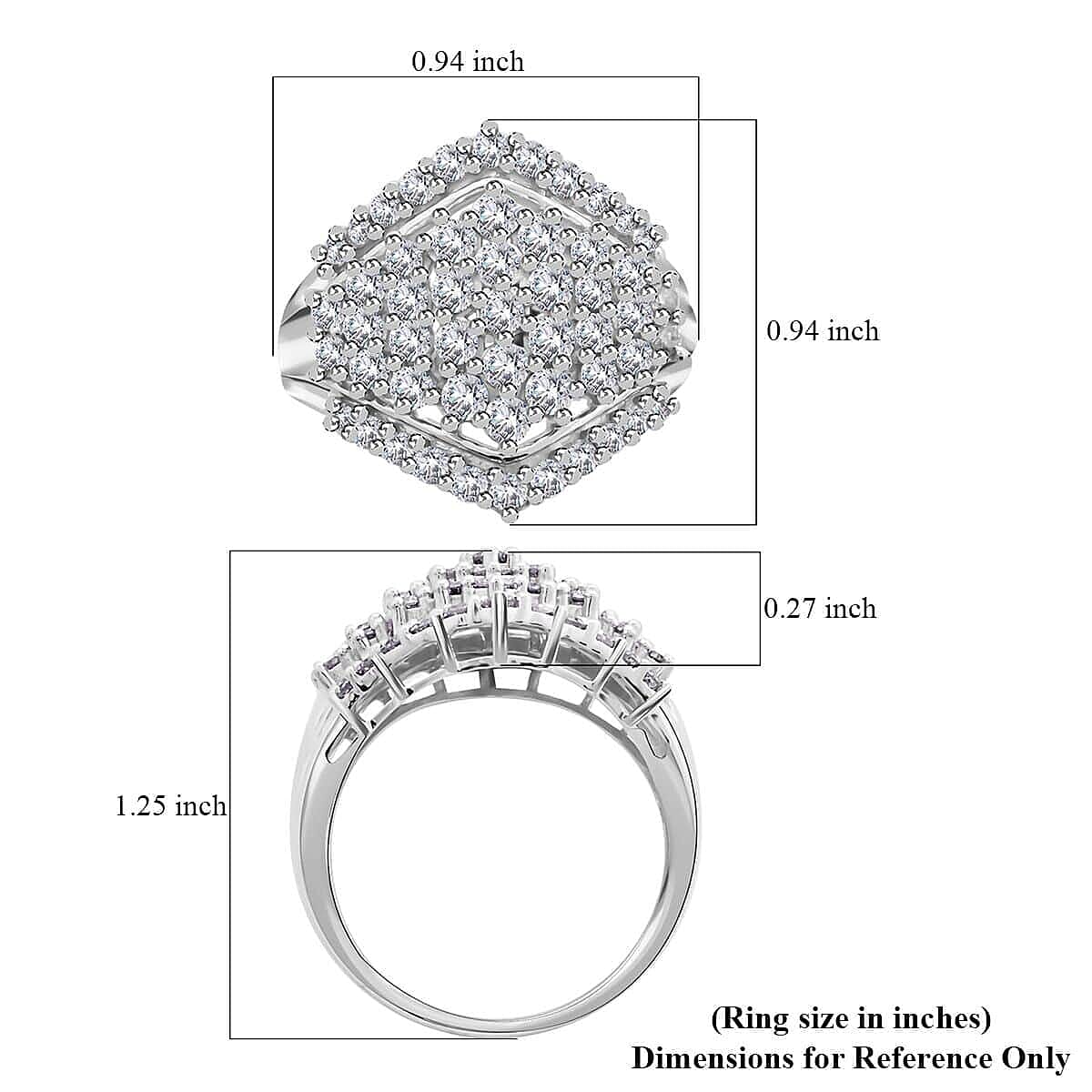10K White Gold Diamond Ring (Size 7.0) 4.75 Grams 1.50 ctw