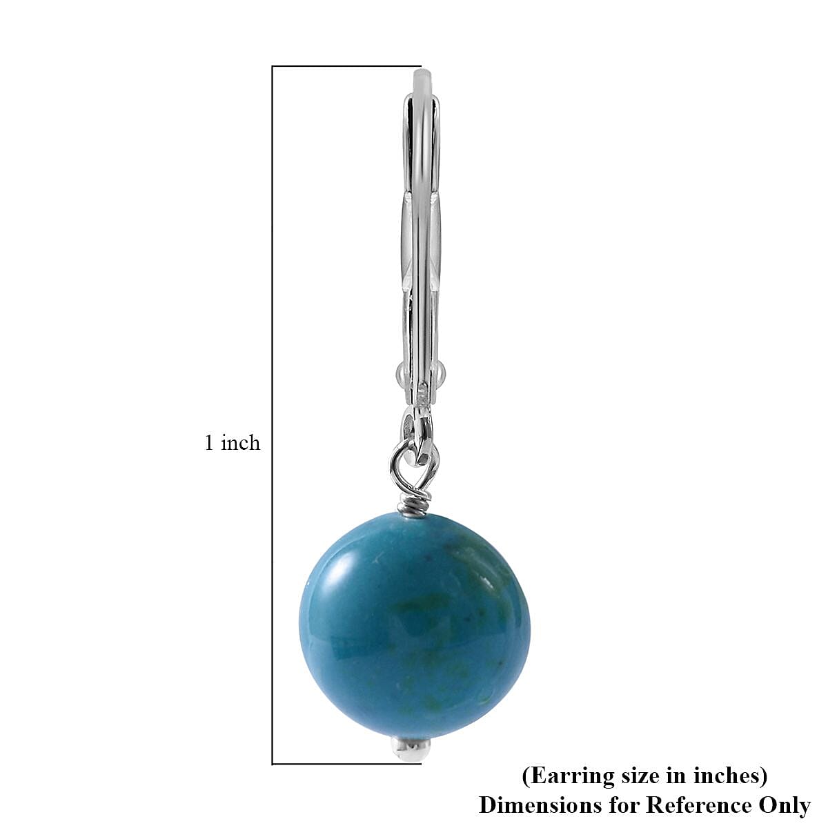 Chrysocolla Lever Back Earrings in Sterling Silver 10.00 ctw image number 3