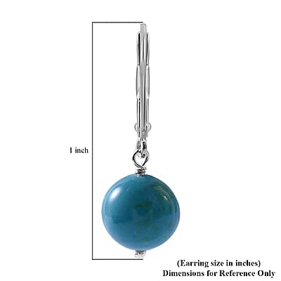 Chrysocolla Lever Back Earrings in Sterling Silver 10.00 ctw