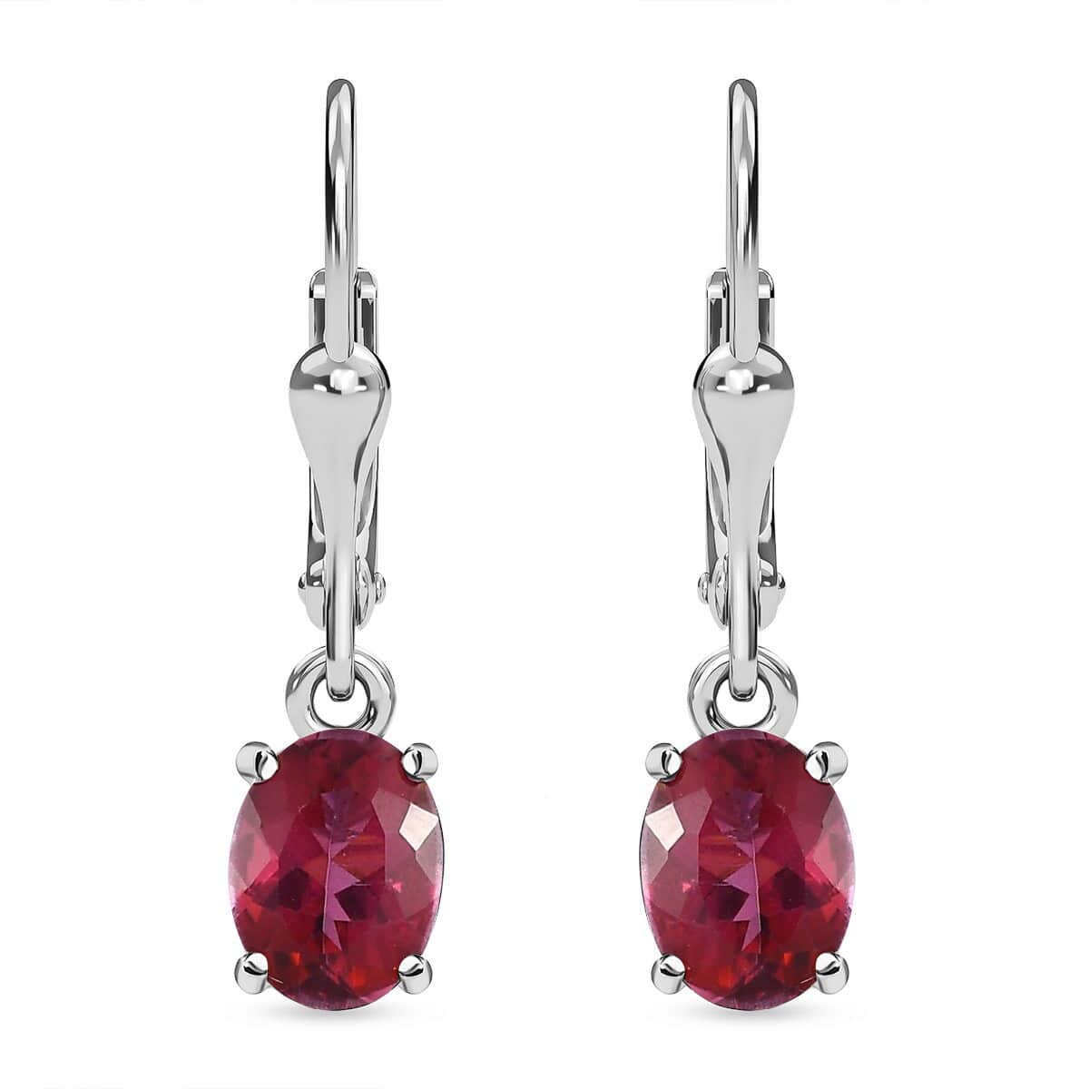 Brazilian Pink Petalite Lever Back Earrings in Platinum Over Sterling Silver 1.85 ctw image number 0