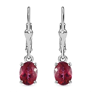 Brazilian Pink Petalite Lever Back Earrings in Platinum Over Sterling Silver 1.85 ctw