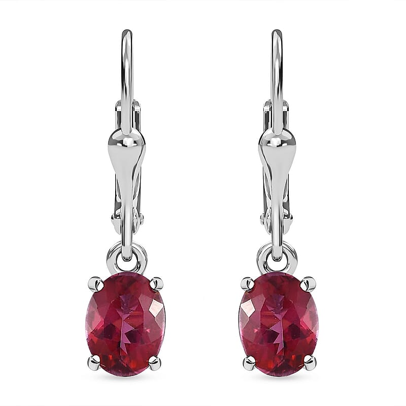 Brazilian Pink Petalite Lever Back Earrings in Platinum Over Sterling Silver 1.85 ctw