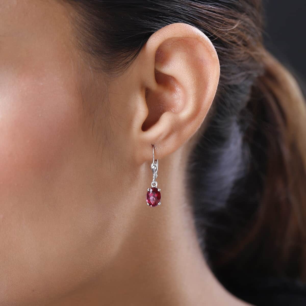 Brazilian Pink Petalite Lever Back Earrings in Platinum Over Sterling Silver 1.85 ctw image number 2