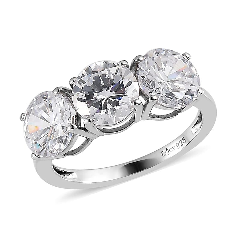 Brazilian Petalite 3 Stone Ring in Platinum Over Sterling Silver (Size 10.0) 4.10 ctw
