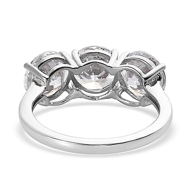 Brazilian Petalite 3 Stone Ring in Platinum Over Sterling Silver (Size 10.0) 4.10 ctw
