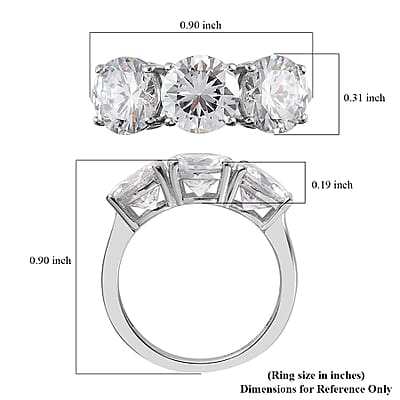 Brazilian Petalite 3 Stone Ring in Platinum Over Sterling Silver (Size 10.0) 4.10 ctw
