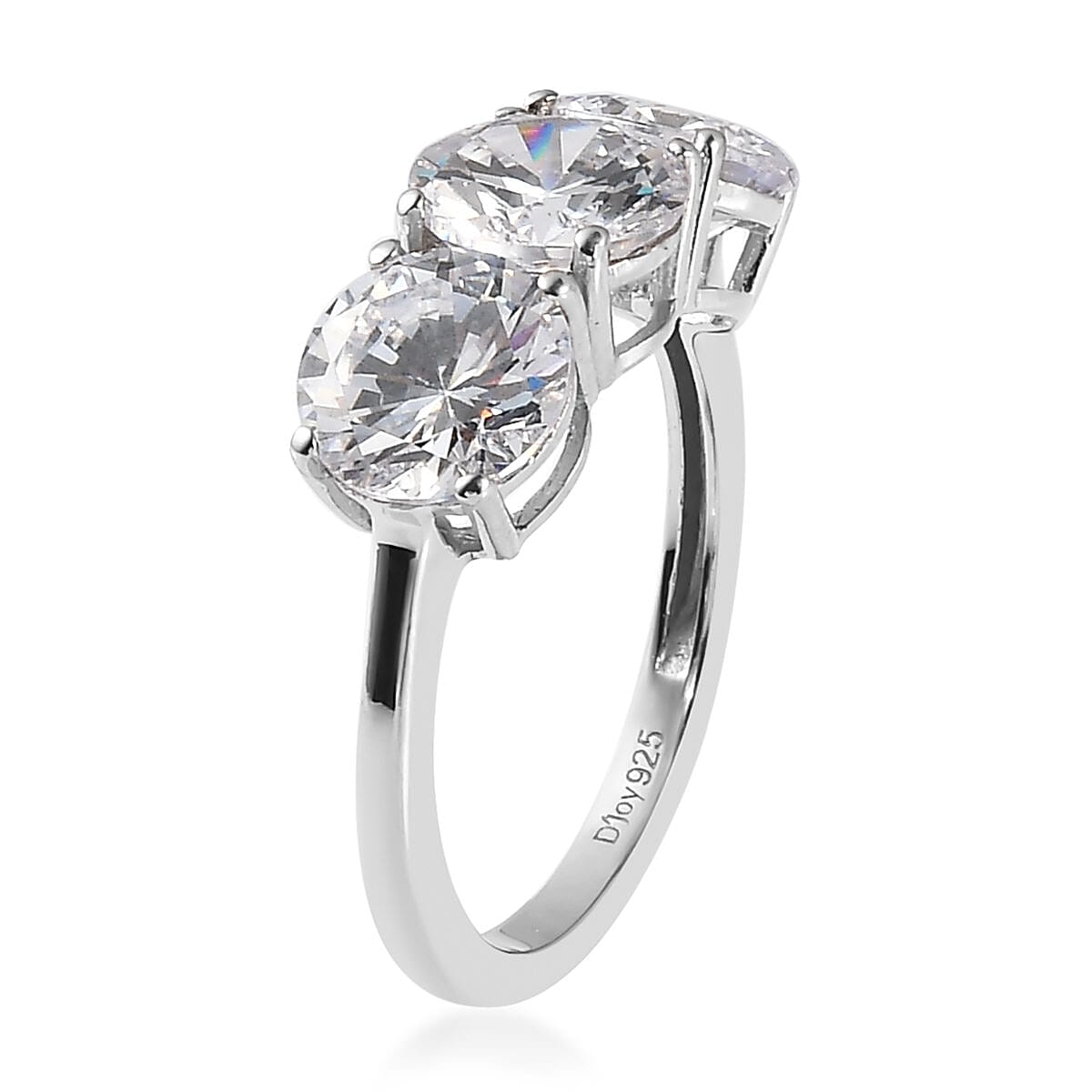 Brazilian Petalite 3 Stone Ring in Platinum Over Sterling Silver (Size 7.0) 4.10 ctw image number 3