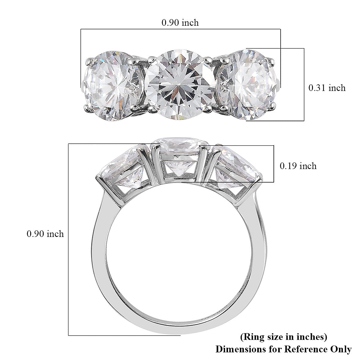 Brazilian Petalite 3 Stone Ring in Platinum Over Sterling Silver (Size 7.0) 4.10 ctw image number 5